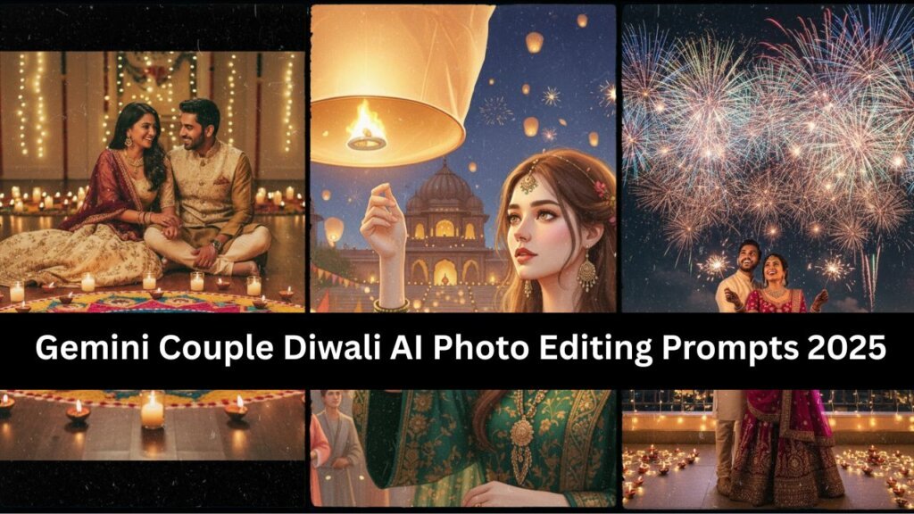 Gemini Couple Diwali AI Photo Editing Prompts 2026– 100% Face Match